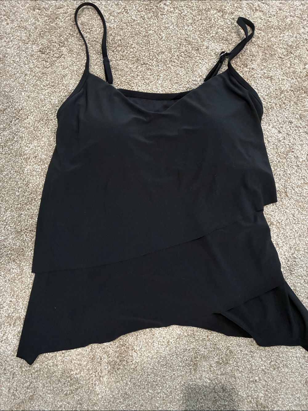 Black Layered Swim Top